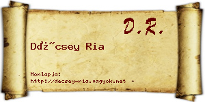 Décsey Ria névjegykártya